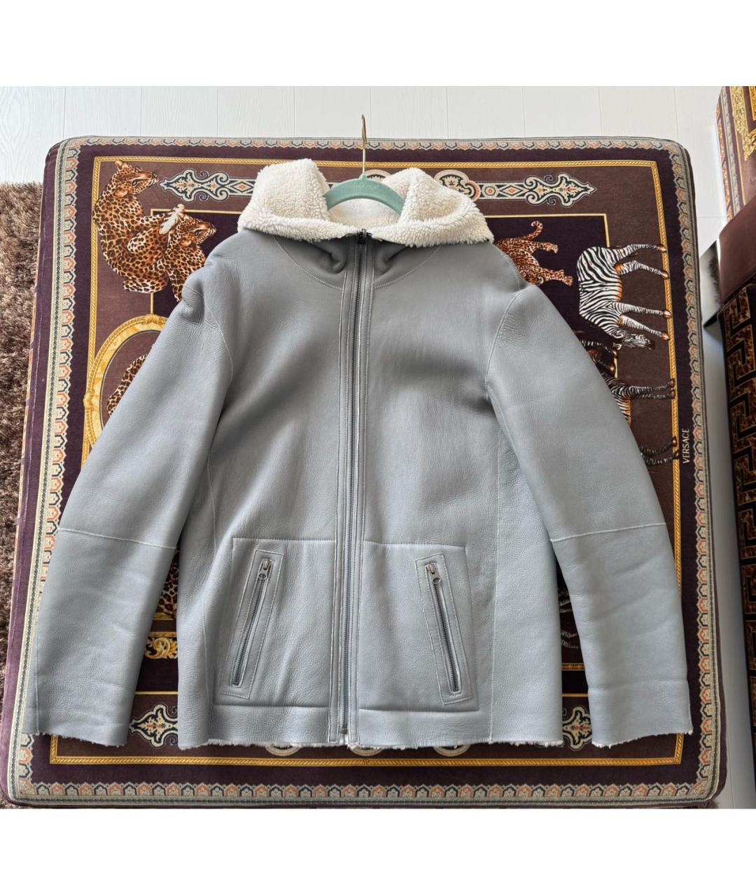 DKNY Серая кожаная дубленка, фото 7