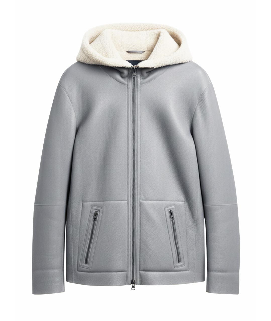 DKNY Серая кожаная дубленка, фото 1