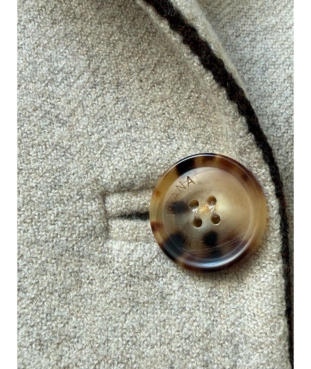 LORO PIANA Бежевое шерстяное пальто, фото 5