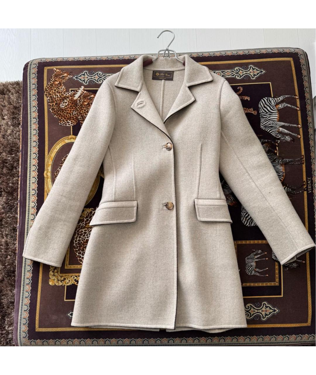 LORO PIANA Бежевое шерстяное пальто, фото 9