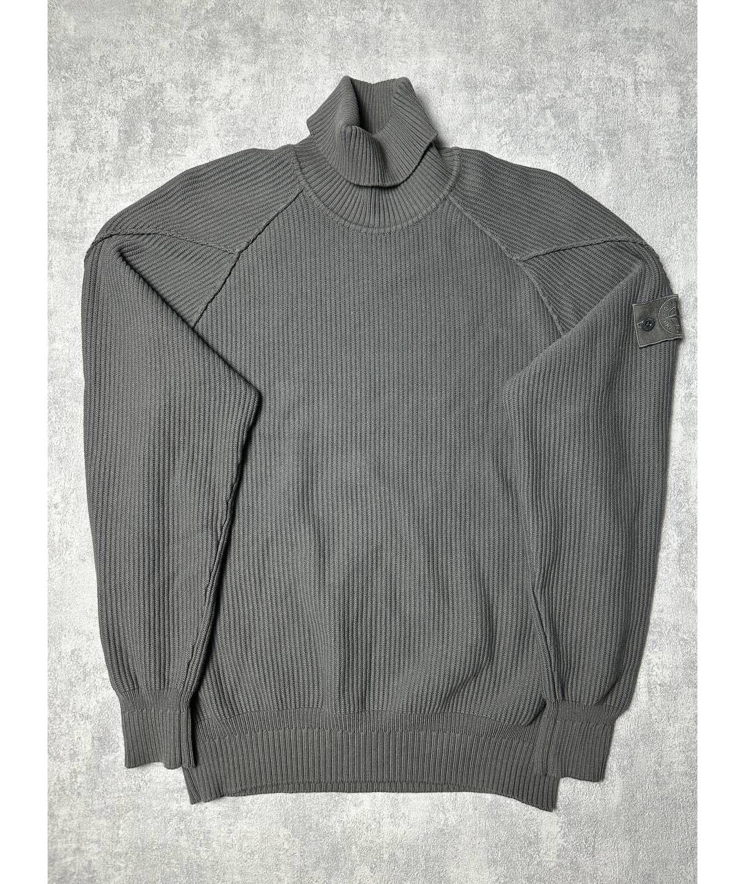 STONE ISLAND Серая хлопковая водолазка, фото 2