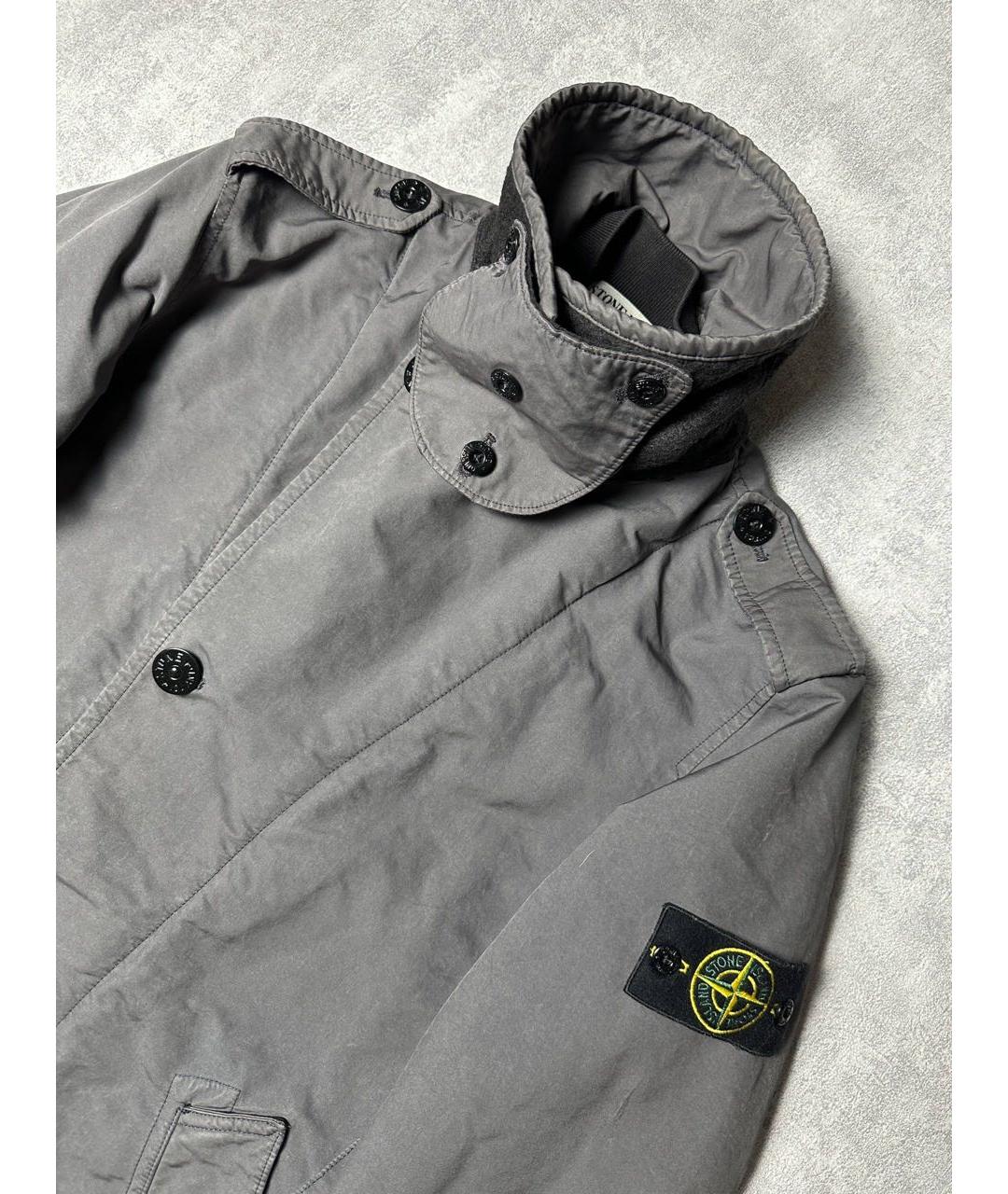 STONE ISLAND Антрацитовый полиэстеровый тренч / плащ, фото 4