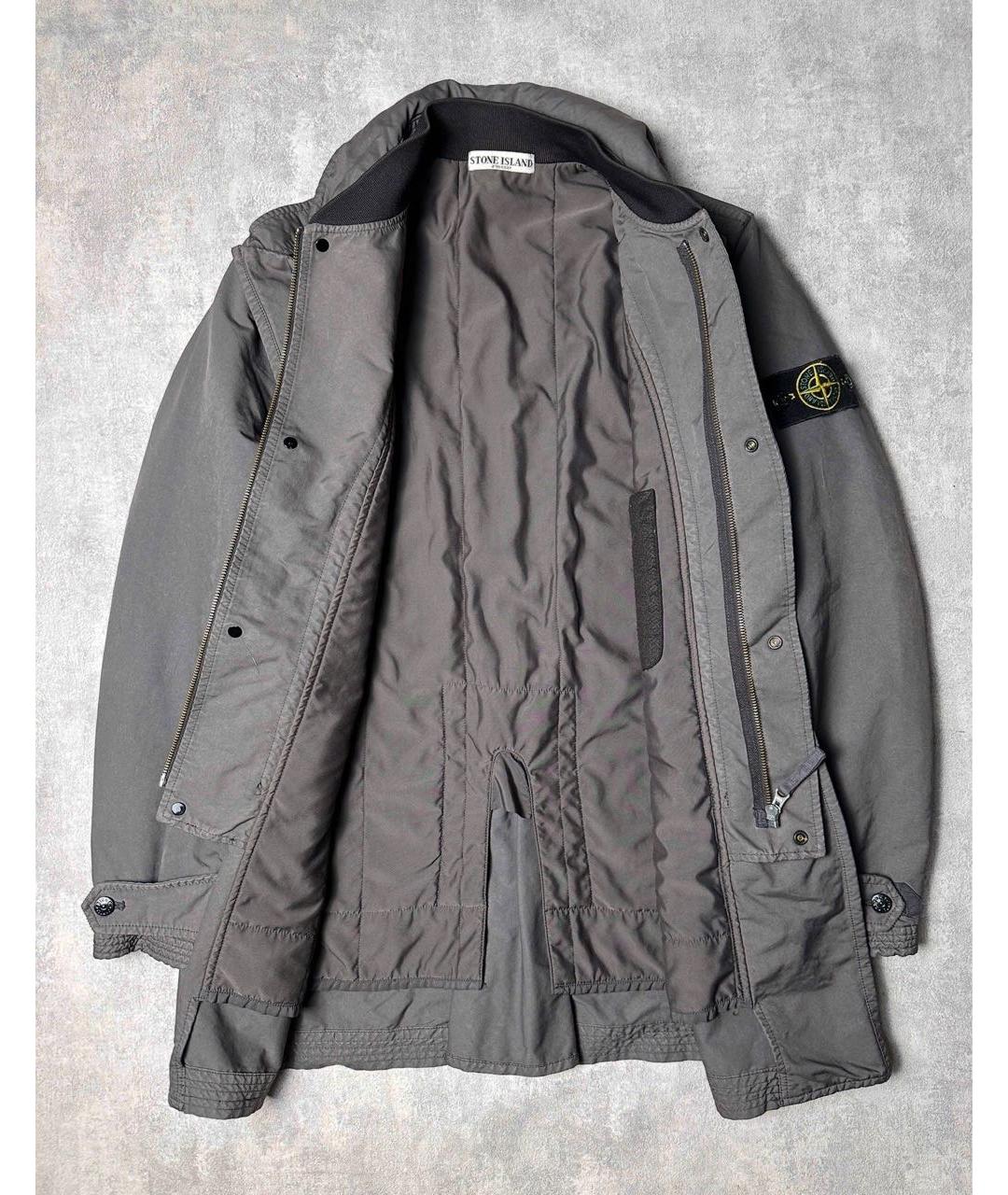 STONE ISLAND Антрацитовый полиэстеровый тренч / плащ, фото 3