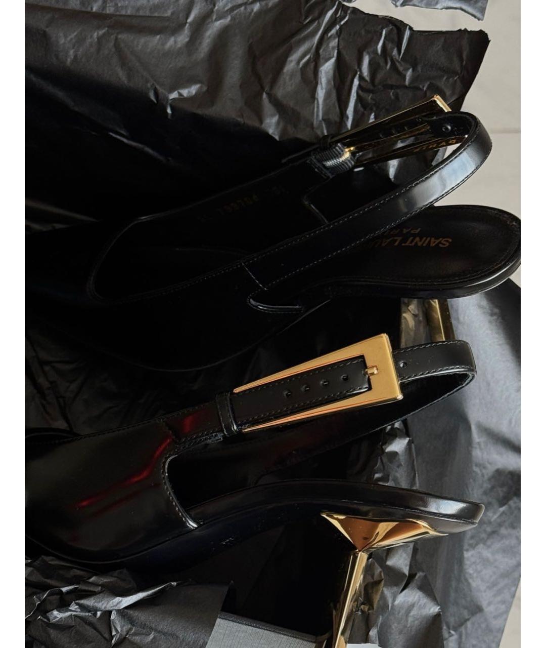 SAINT LAURENT Черные туфли из лакированной кожи, фото 4