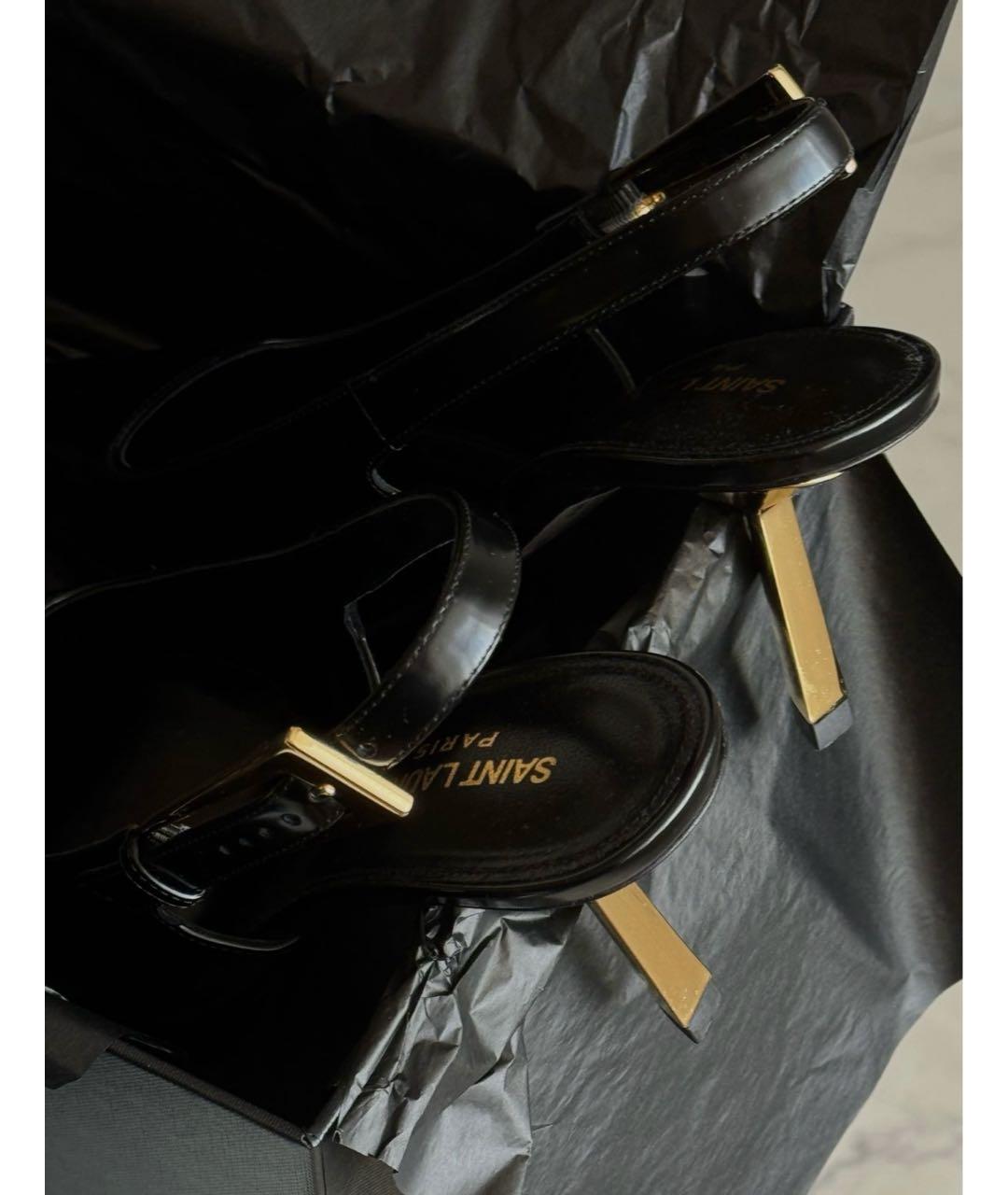 SAINT LAURENT Черные туфли из лакированной кожи, фото 3