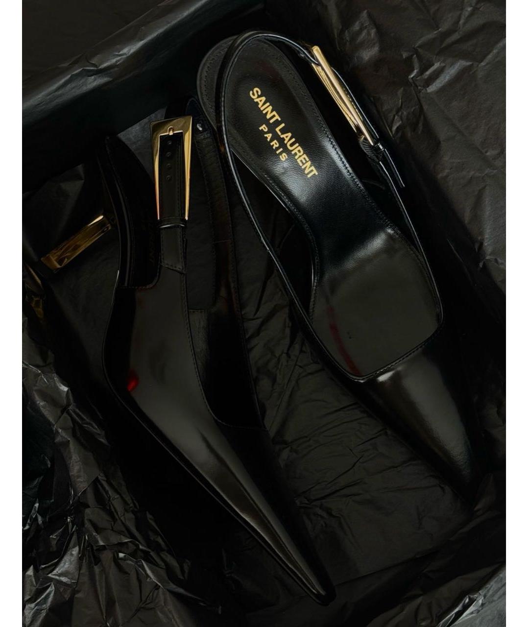 SAINT LAURENT Черные туфли из лакированной кожи, фото 7