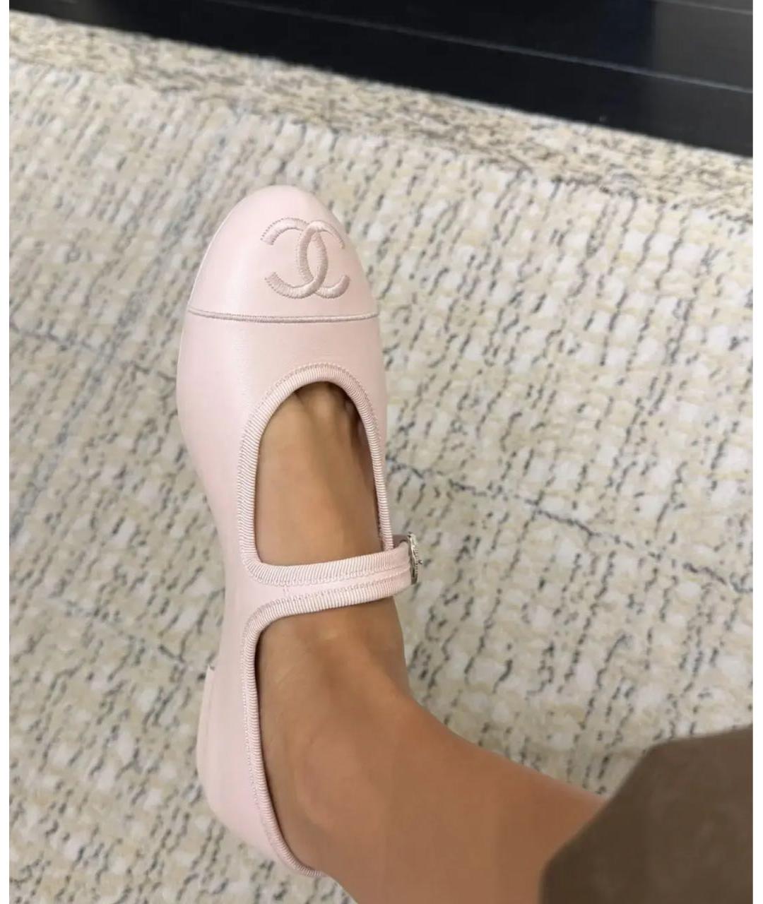 CHANEL Розовые кожаные балетки, фото 3