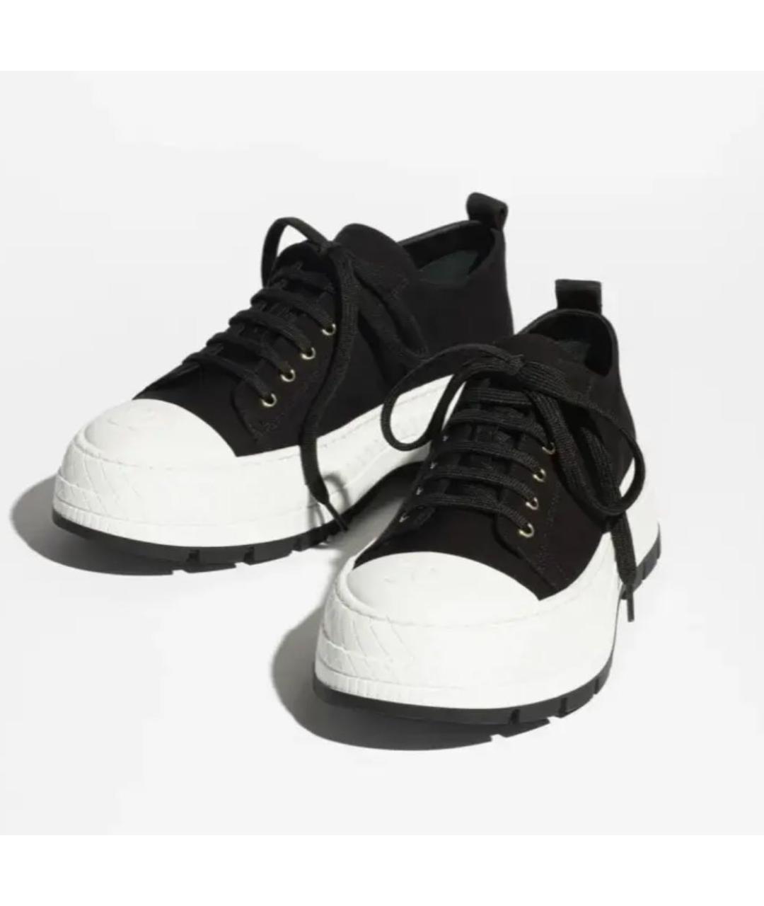 CHANEL Черные текстильные кеды, фото 2