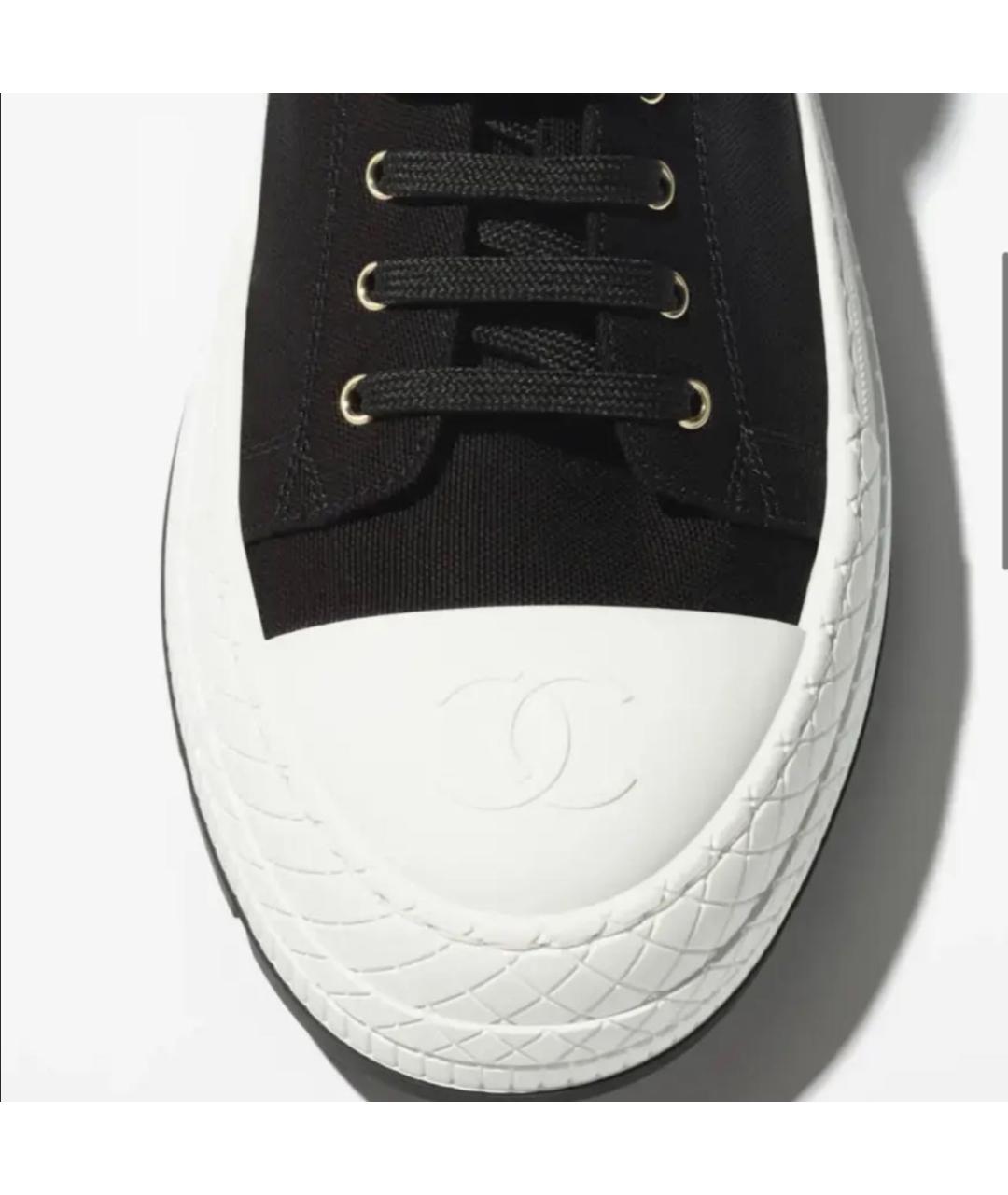 CHANEL Черные текстильные кеды, фото 5