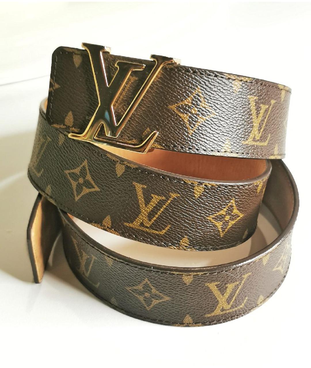 LOUIS VUITTON Коричневый кожаный ремень, фото 7