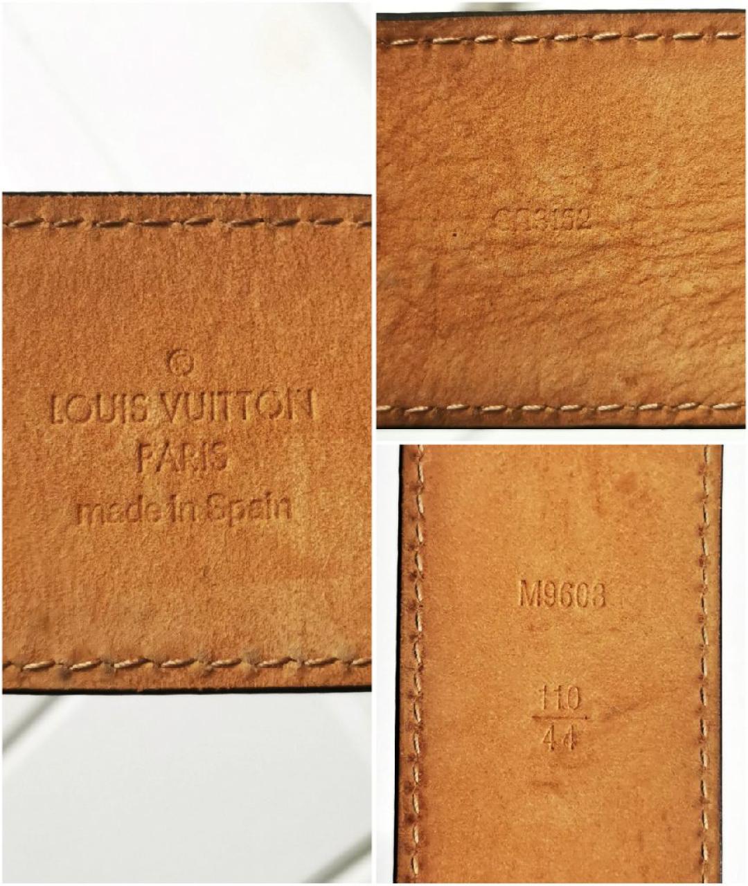 LOUIS VUITTON Коричневый кожаный ремень, фото 9