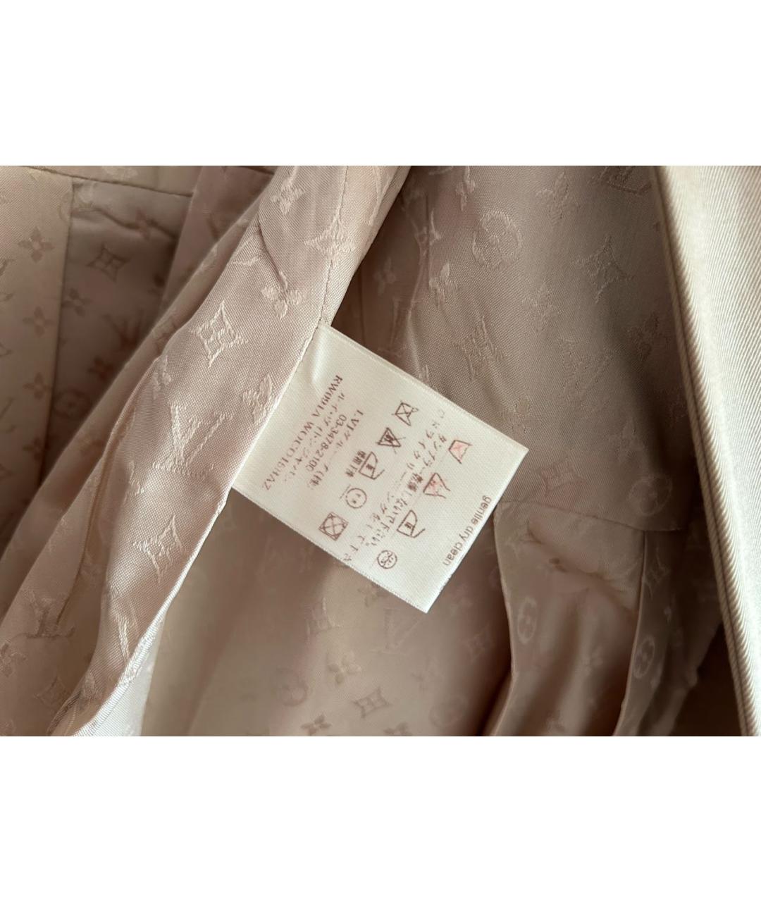 LOUIS VUITTON Бежевый хлопковый тренч/плащ, фото 7