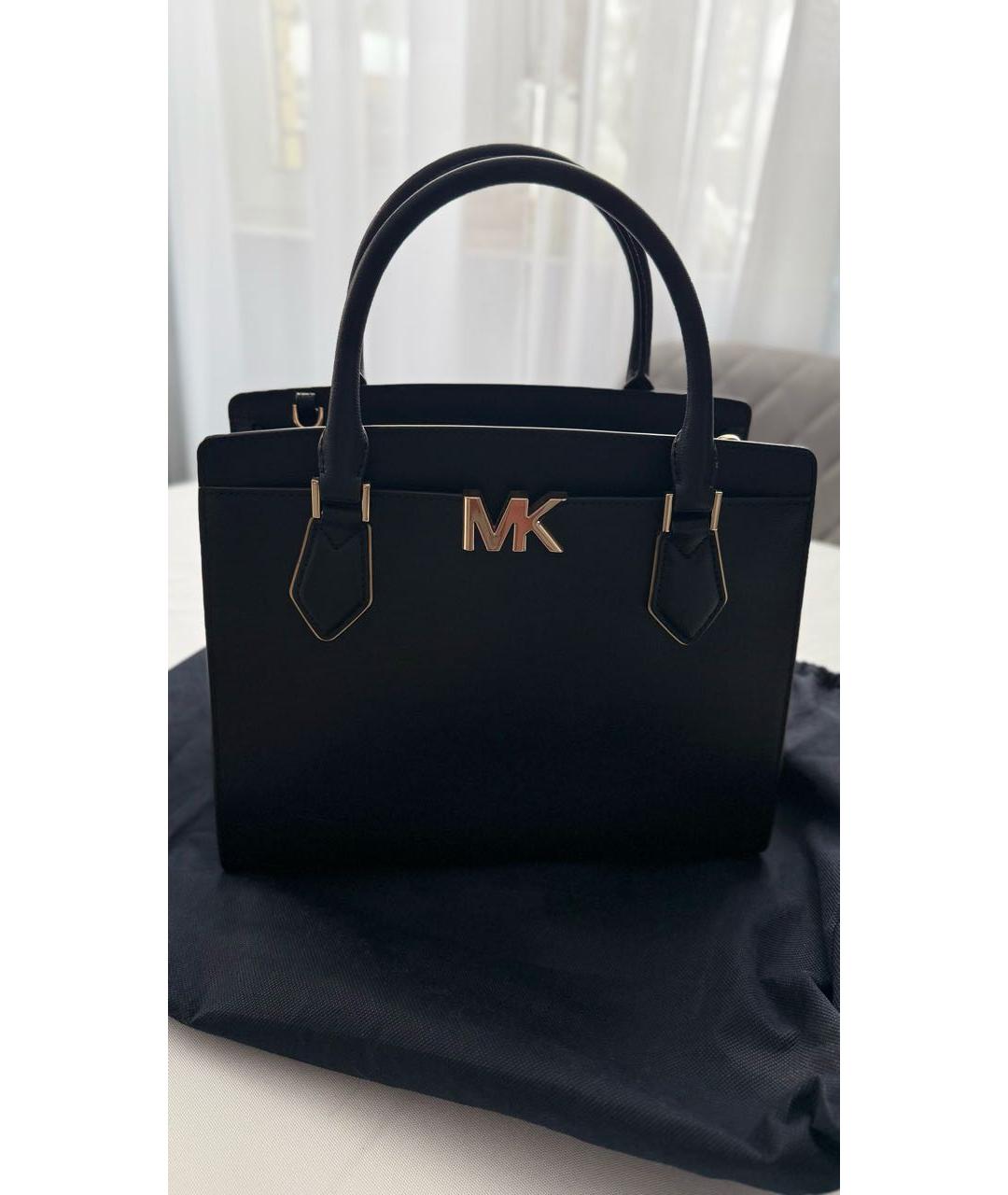 MICHAEL KORS Черная кожаная сумка с короткими ручками, фото 7