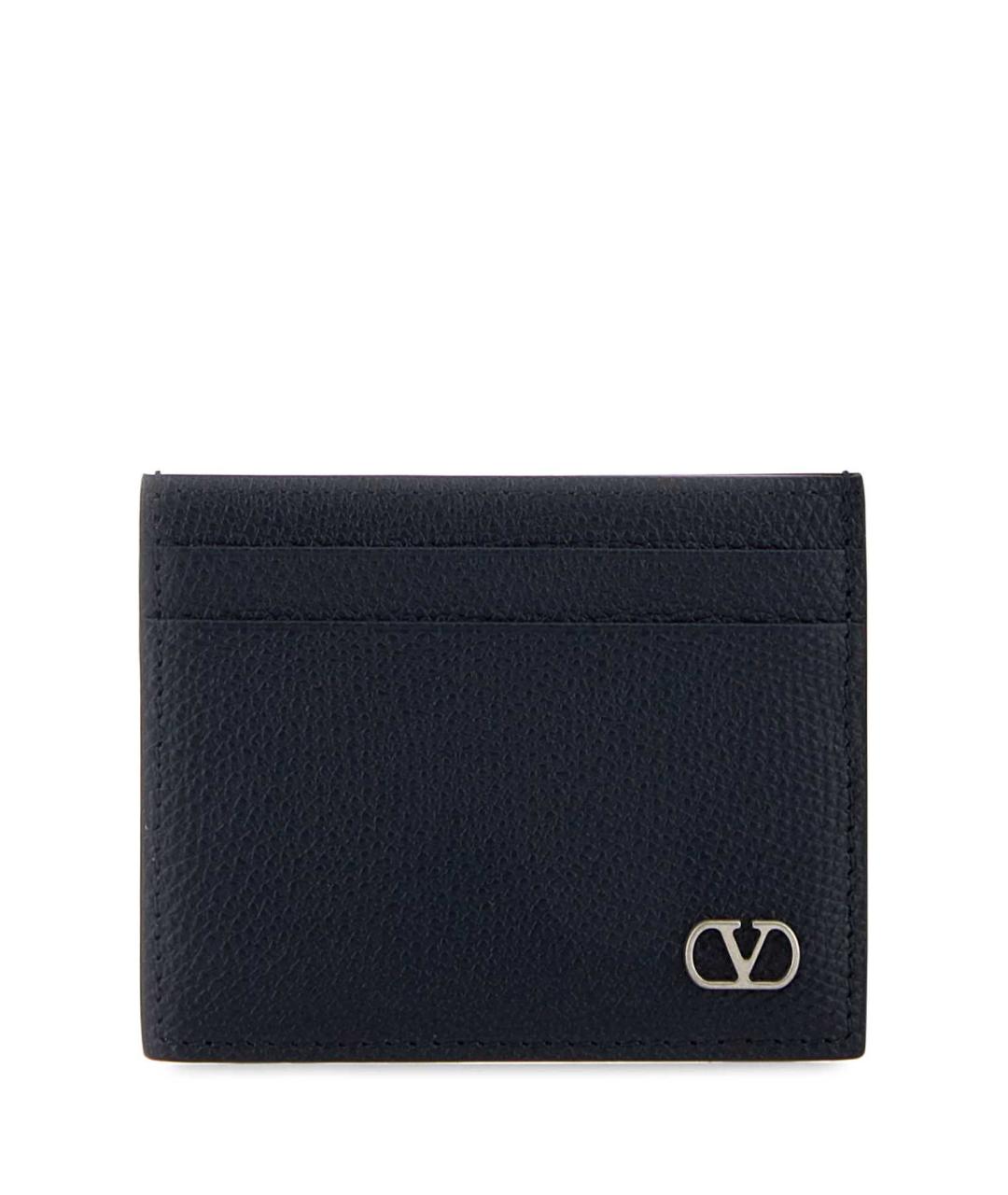 VALENTINO Темно-синий кожаный кардхолдер, фото 1