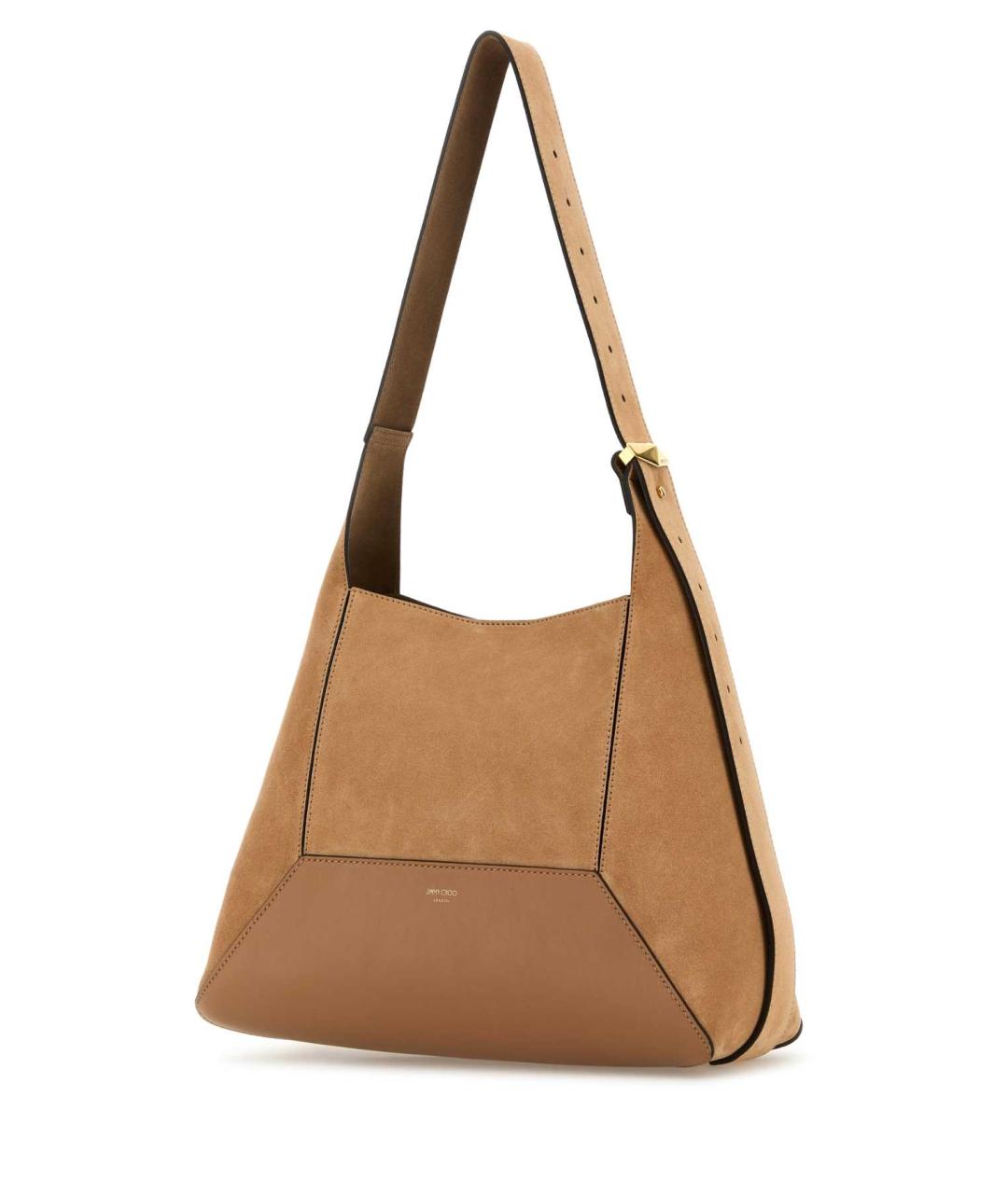 JIMMY CHOO Бежевая замшевая сумка через плечо, фото 2