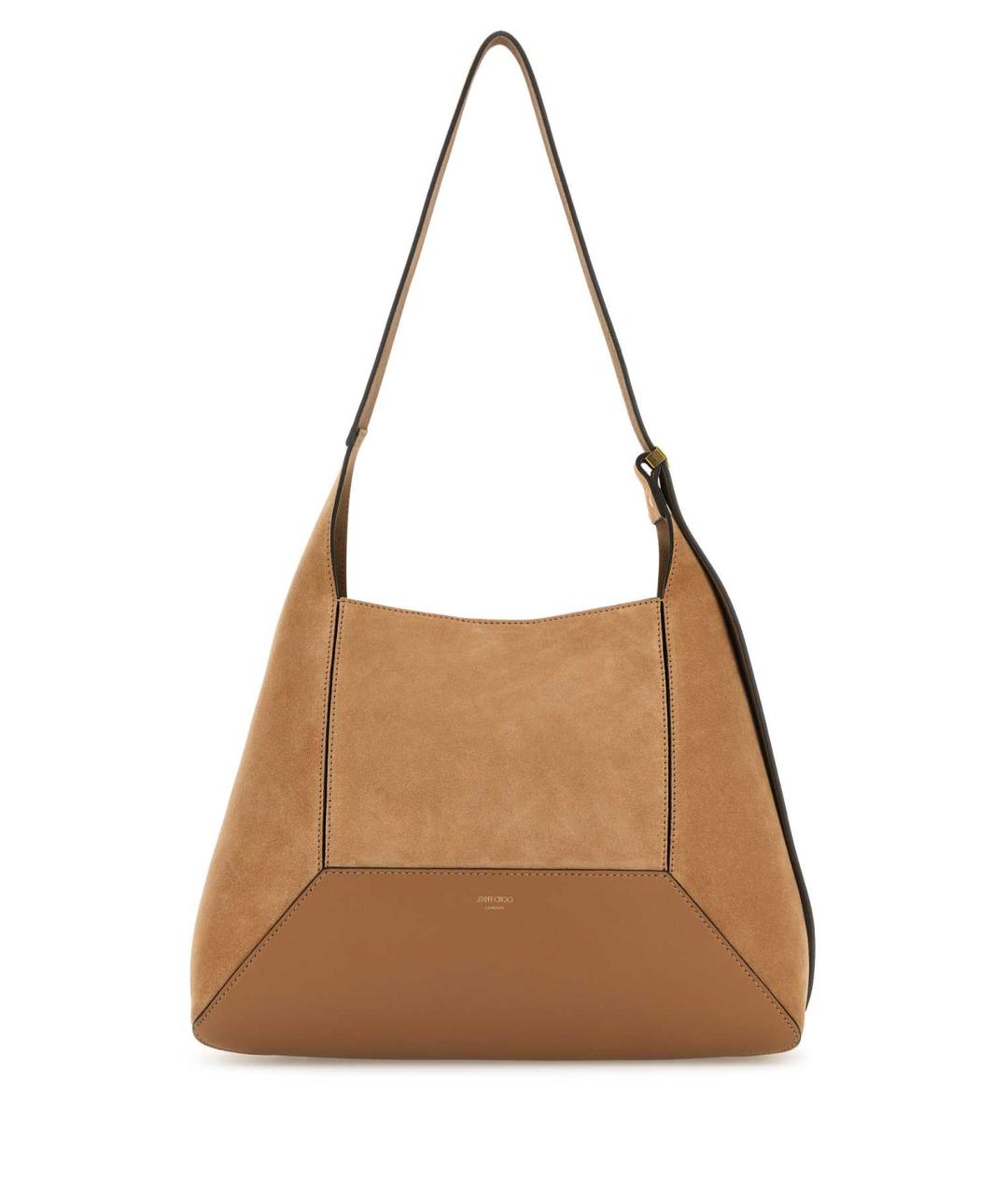 JIMMY CHOO Бежевая замшевая сумка через плечо, фото 1