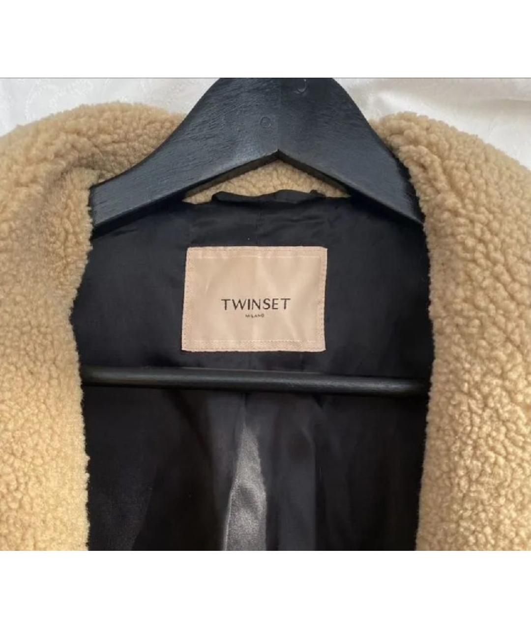 TWIN-SET Коричневая шуба, фото 3