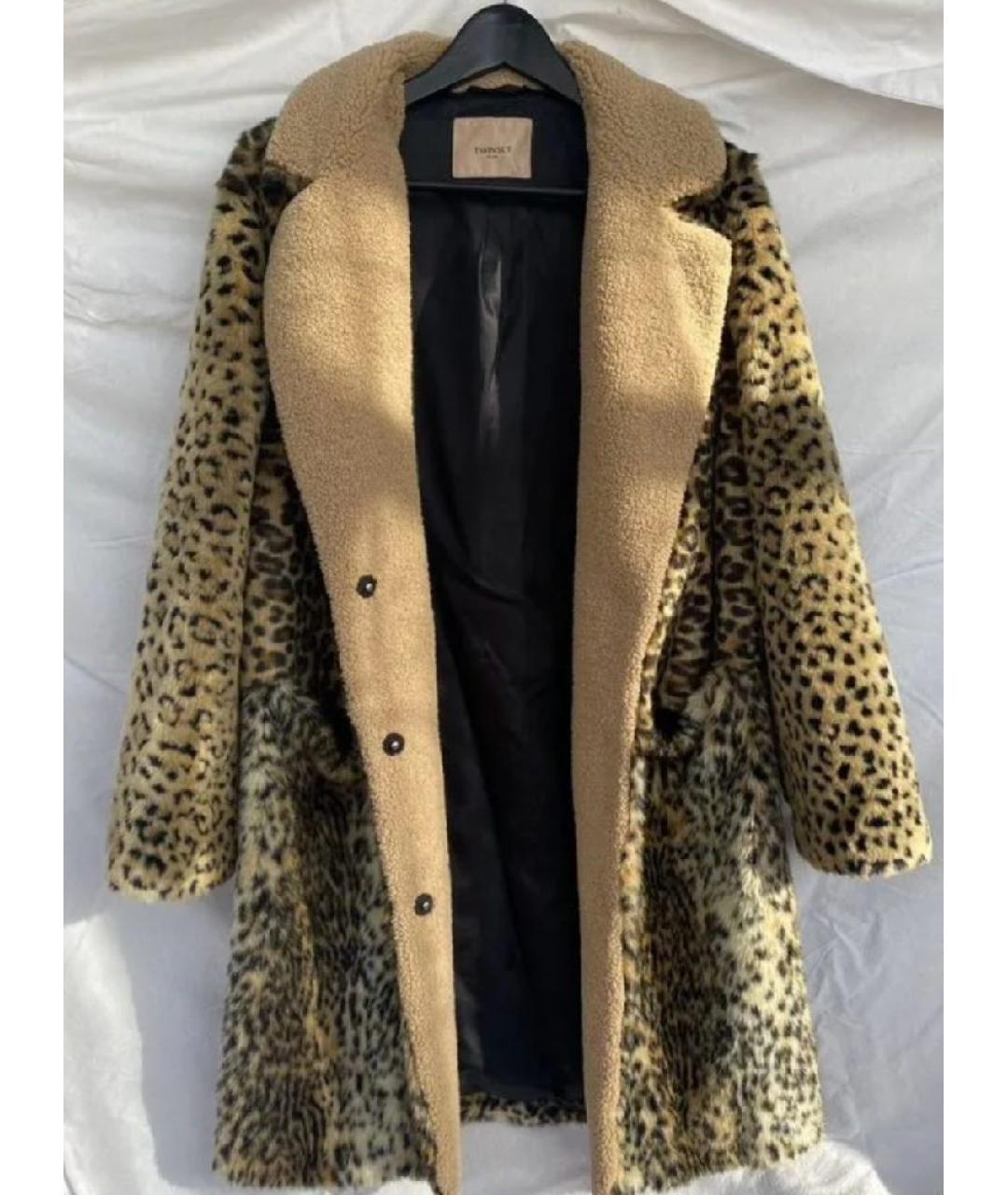 TWIN-SET Коричневая шуба, фото 6