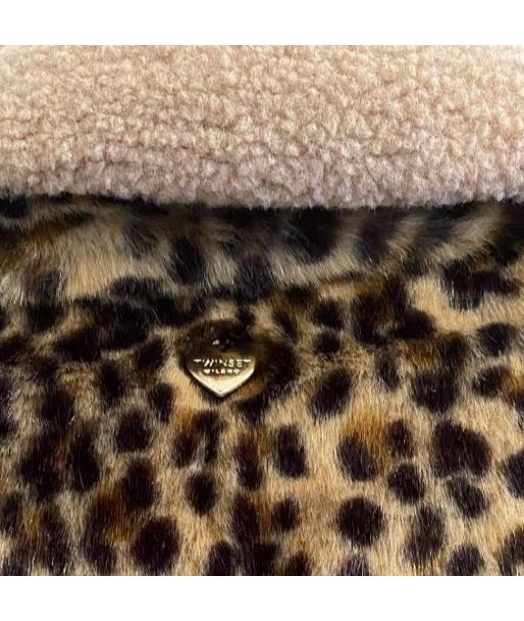 TWIN-SET Коричневая шуба, фото 4