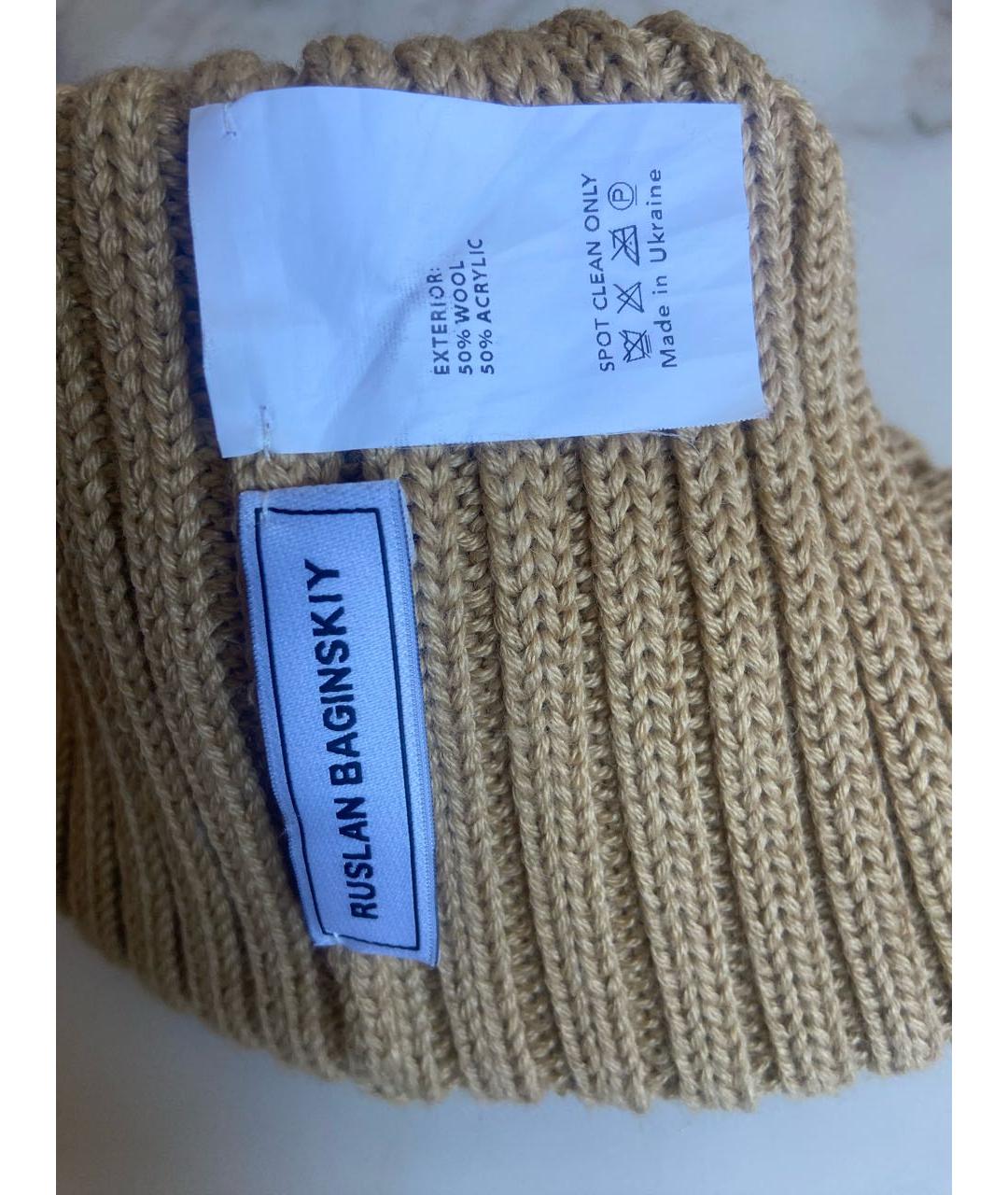 RUSLAN BAGINSKIY Горчичная шерстяная шапка, фото 3