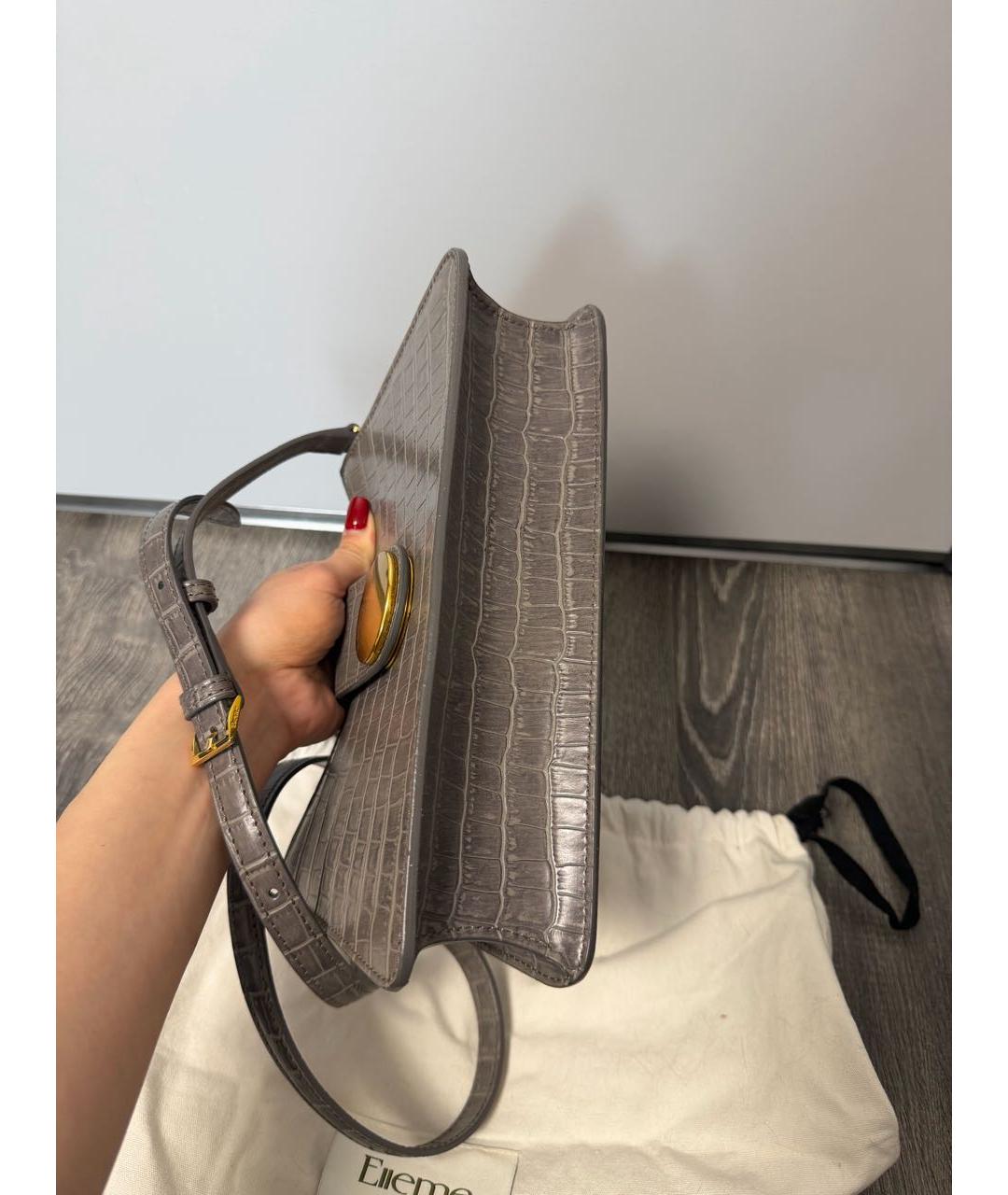 Elleme Серая кожаная сумка через плечо, фото 5