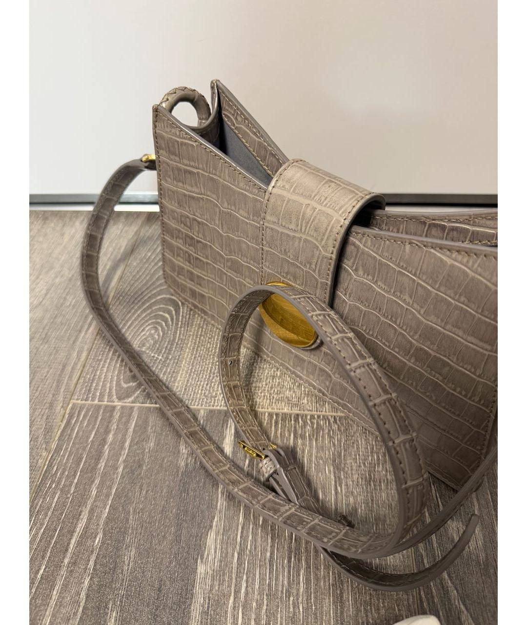 Elleme Серая кожаная сумка через плечо, фото 6