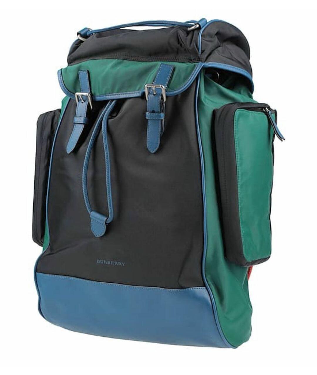 BURBERRY Темно-синий тканевый рюкзак, фото 8