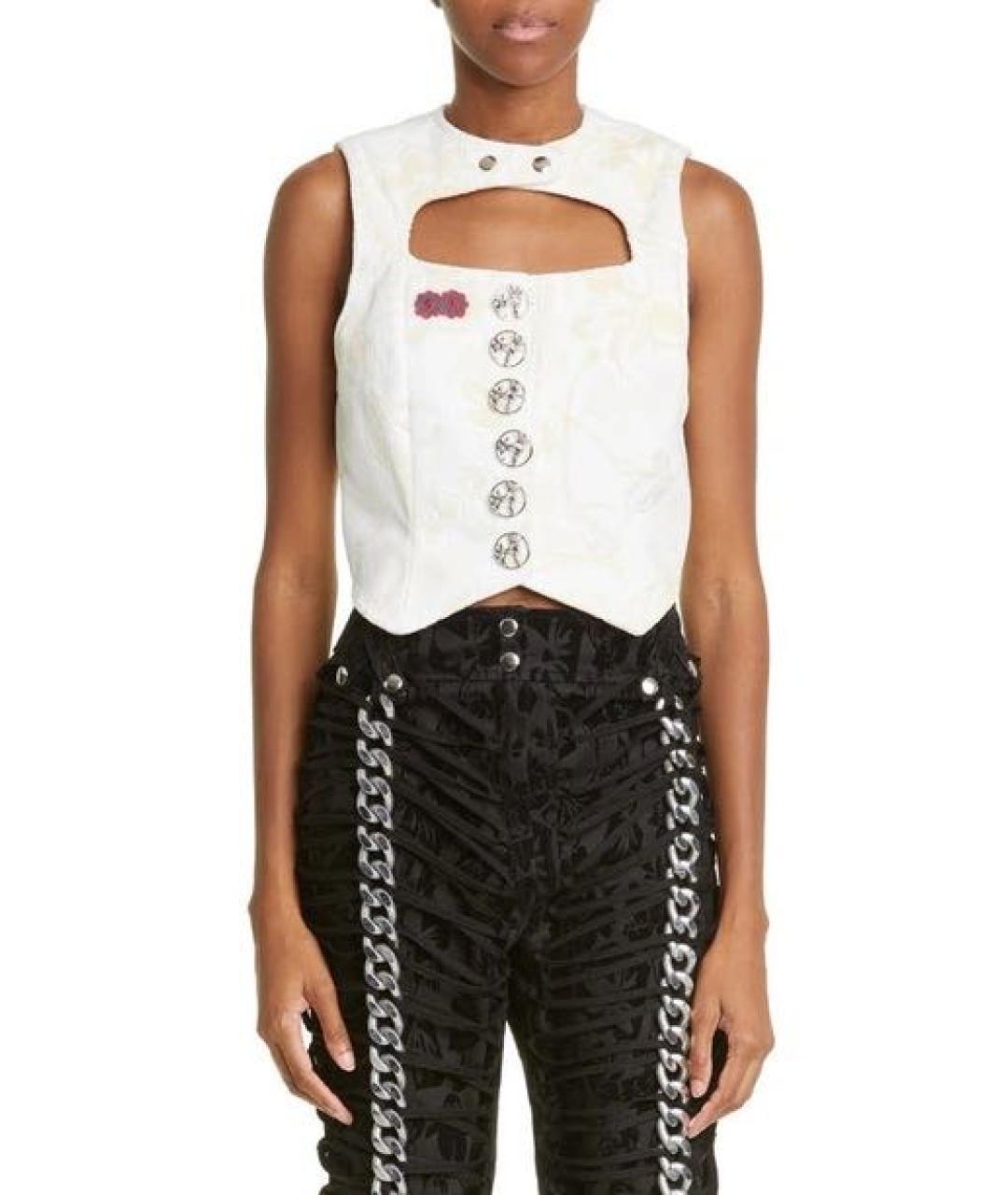 Chopova Lowena Белый хлопковый жилет, фото 3