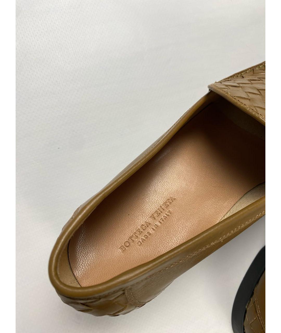 BOTTEGA VENETA Горчичные кожаные лоферы, фото 8