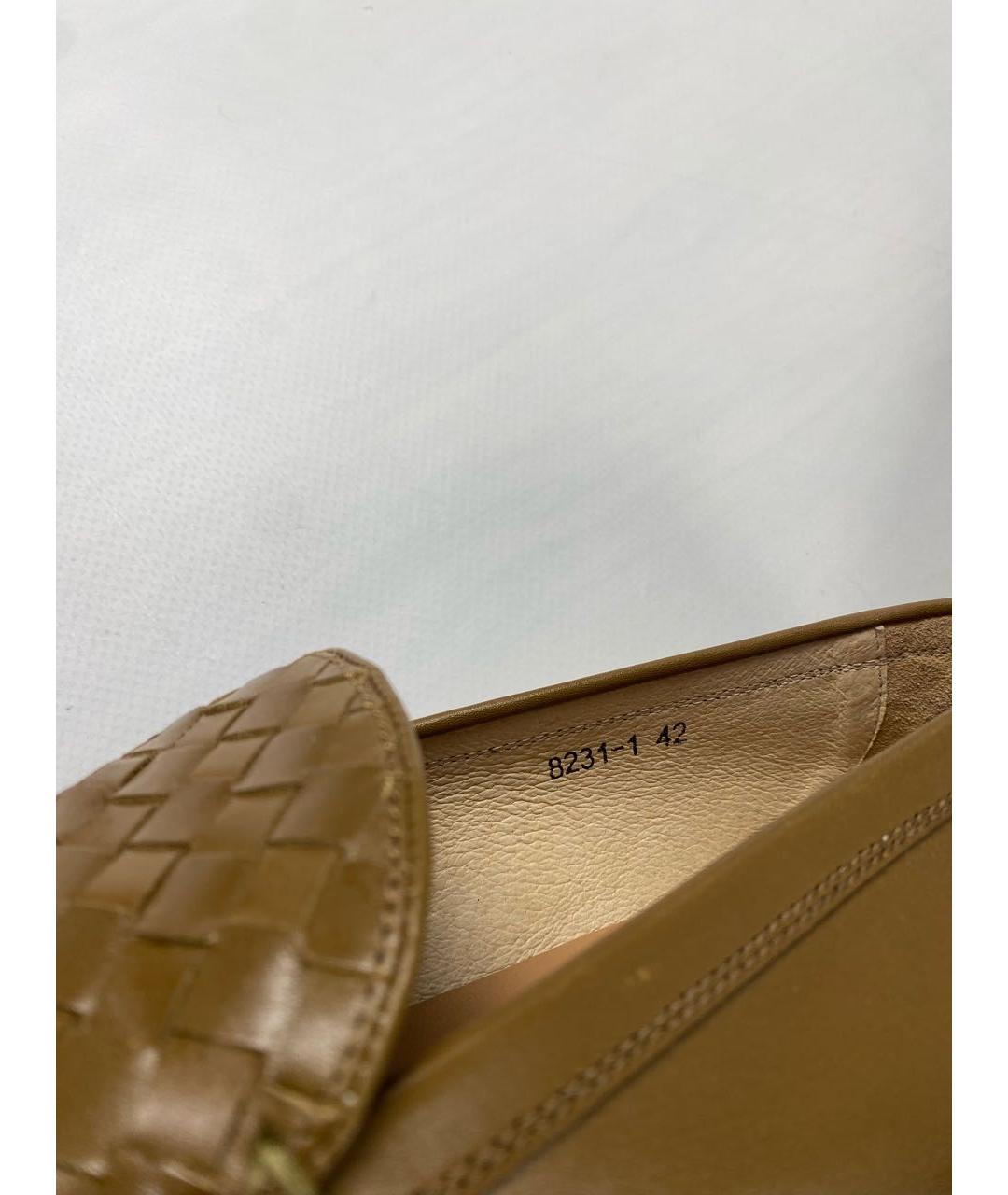 BOTTEGA VENETA Горчичные кожаные лоферы, фото 6