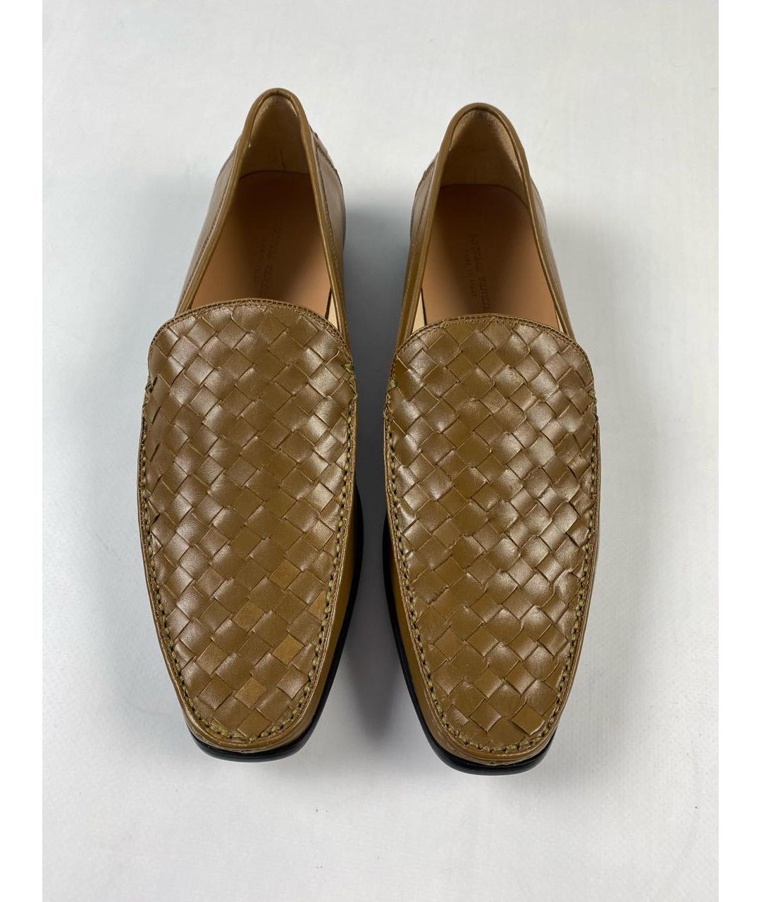 BOTTEGA VENETA Горчичные кожаные лоферы, фото 2