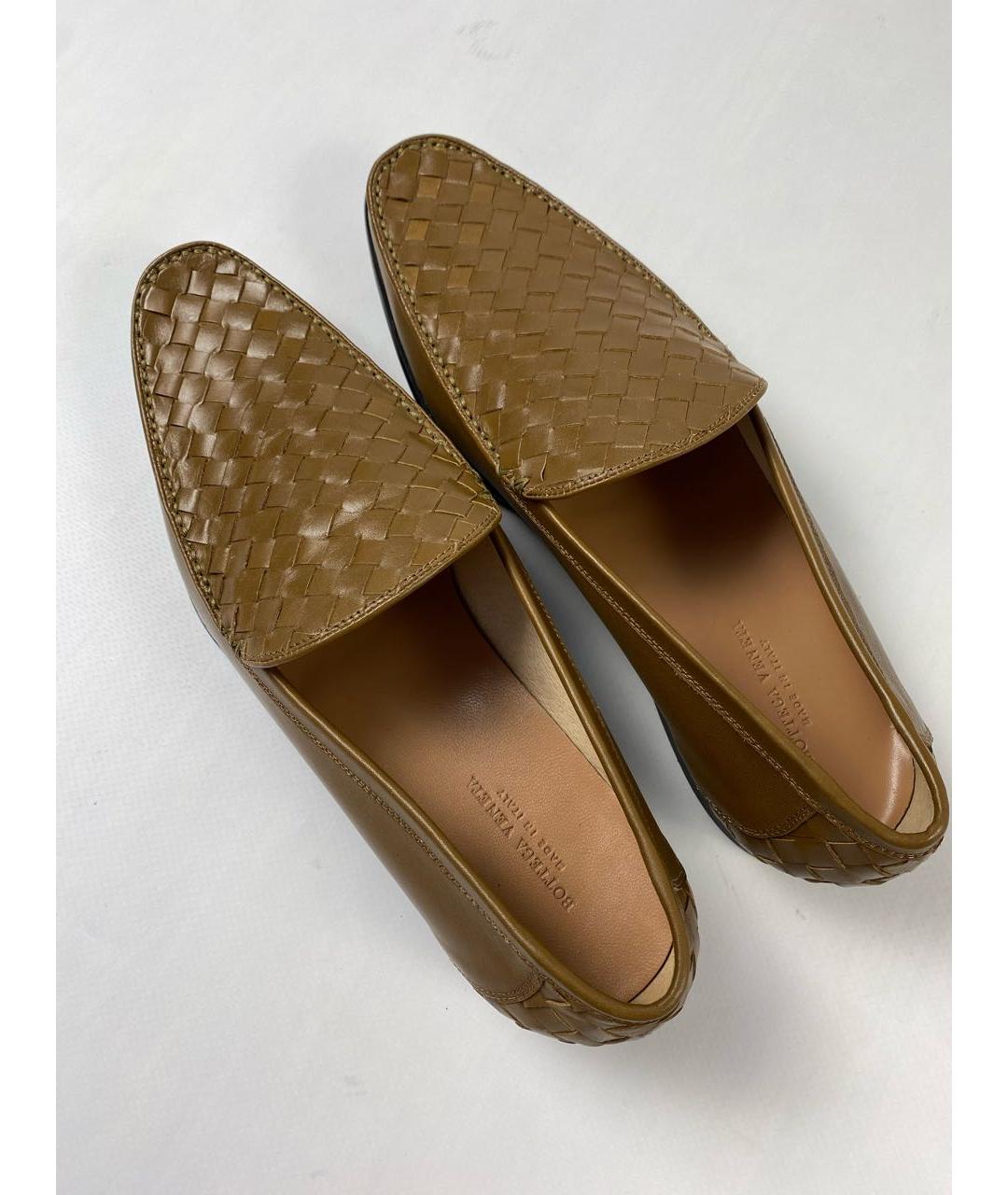 BOTTEGA VENETA Горчичные кожаные лоферы, фото 3