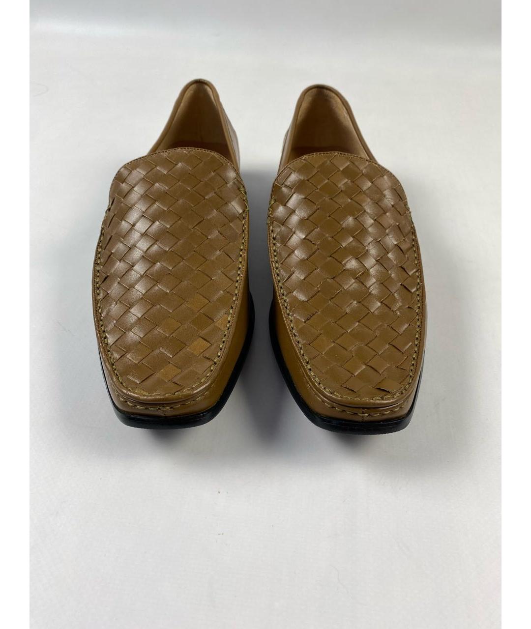 BOTTEGA VENETA Горчичные кожаные лоферы, фото 5