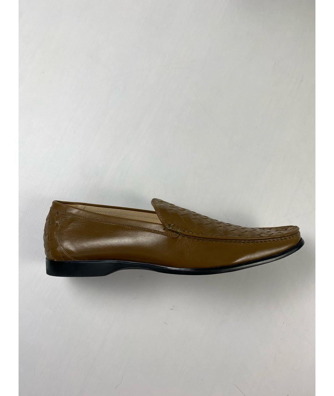BOTTEGA VENETA Горчичные кожаные лоферы, фото 9