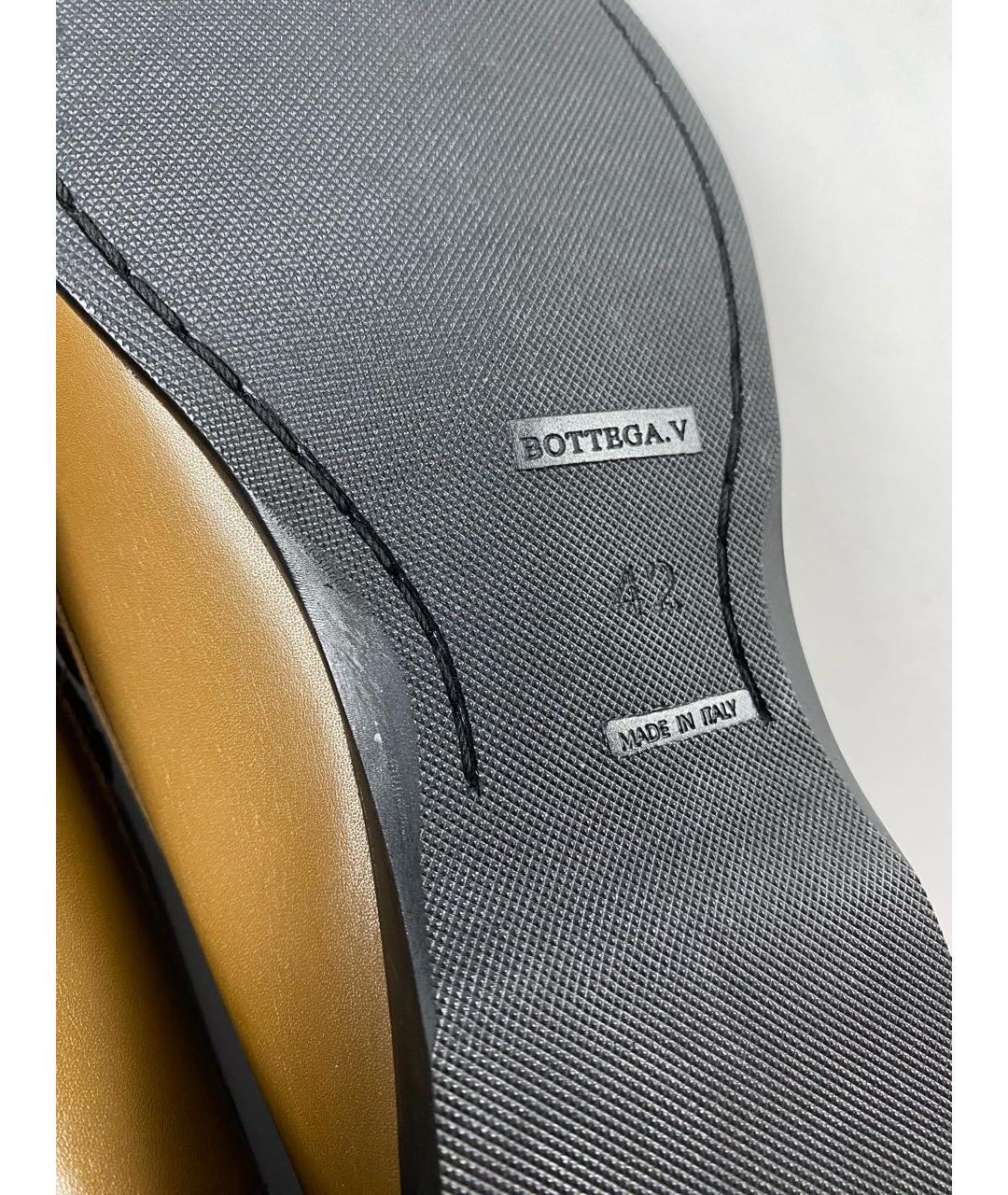 BOTTEGA VENETA Горчичные кожаные лоферы, фото 7