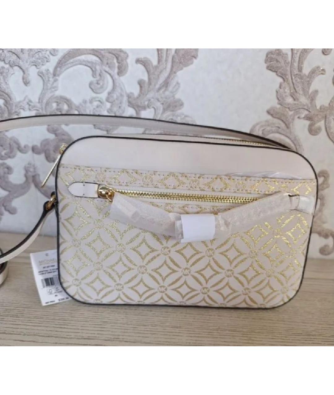 MICHAEL KORS Бежевая кожаная сумка через плечо, фото 2