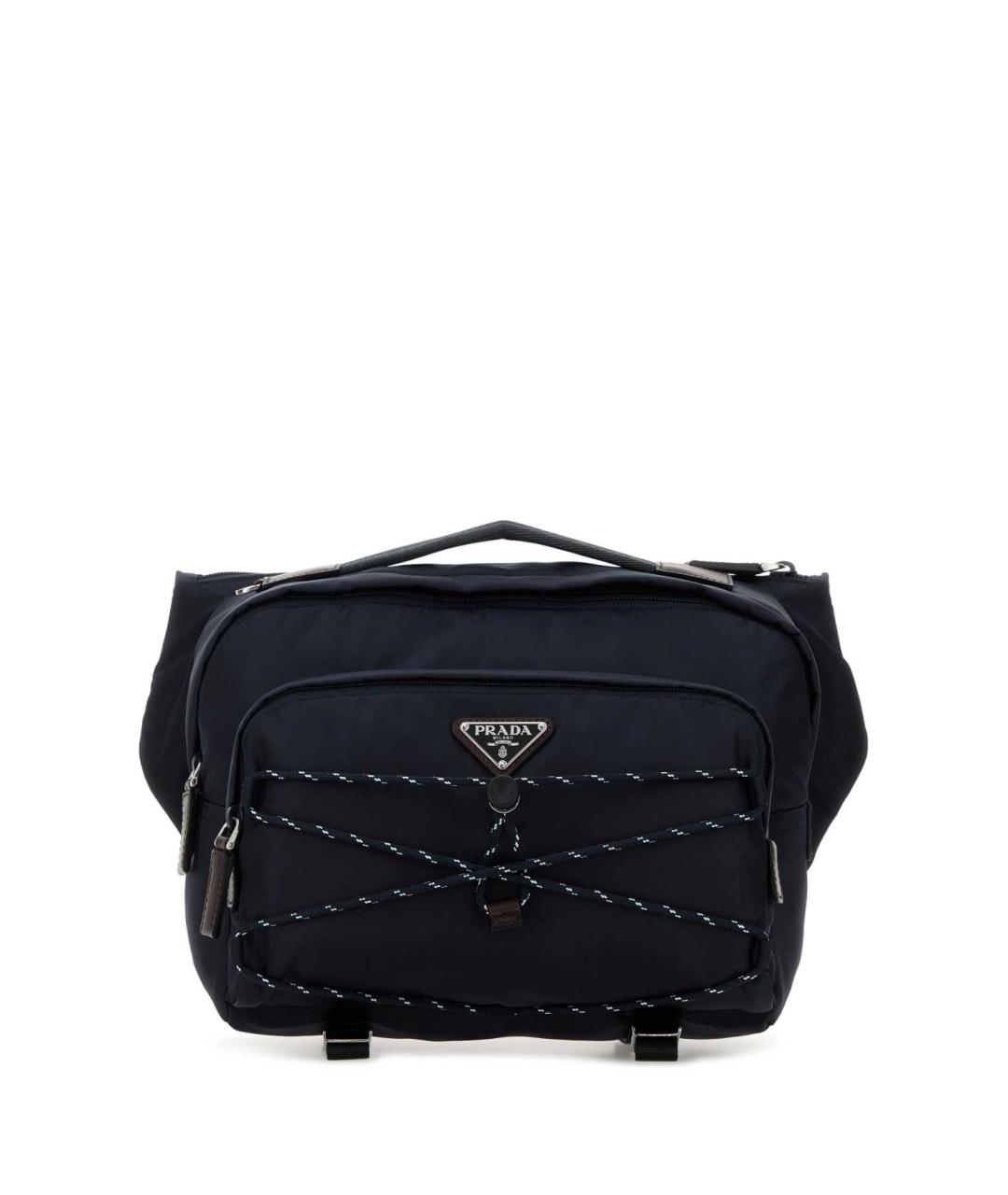 PRADA Темно-синяя синтетическая поясная сумка, фото 1