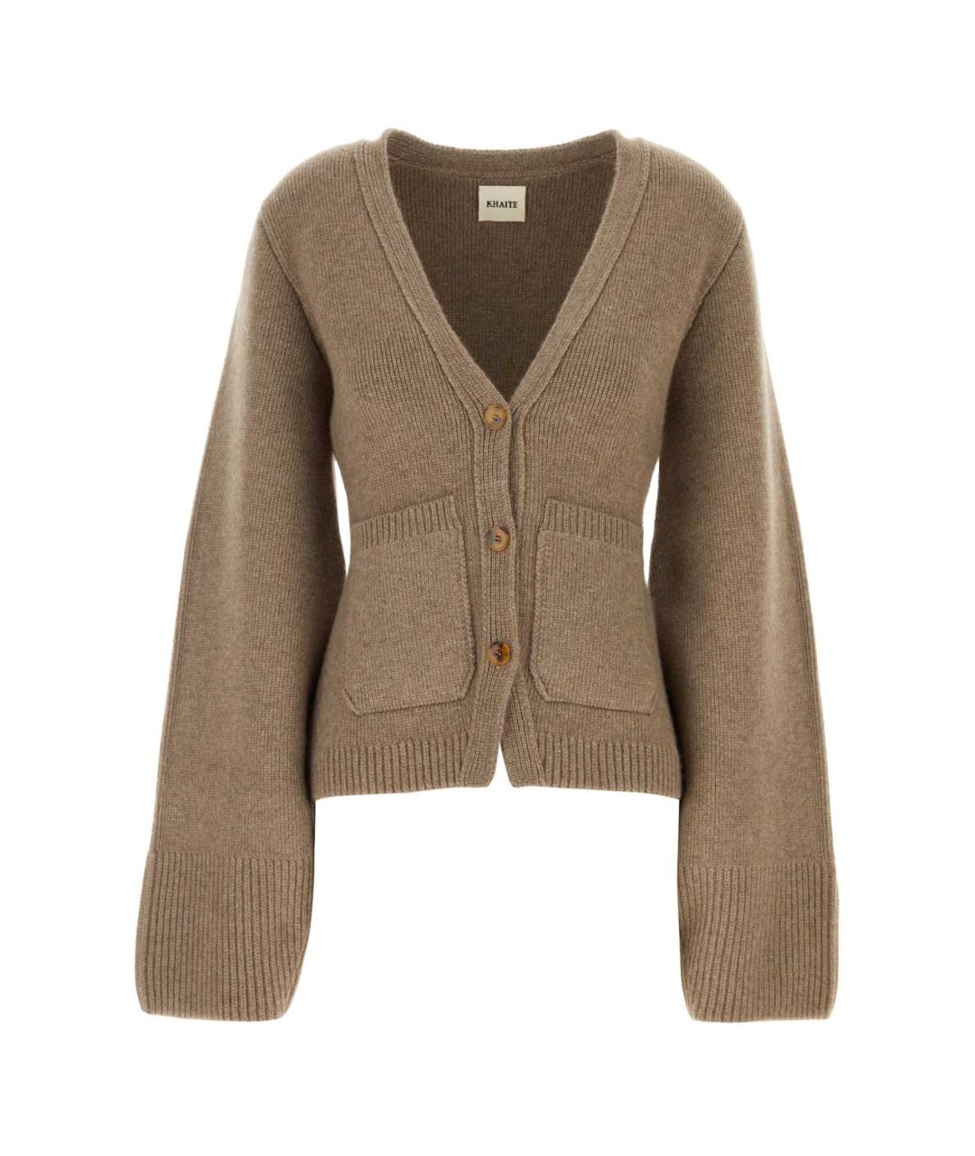 KHAITE Бежевый кашемировый кардиган, фото 1