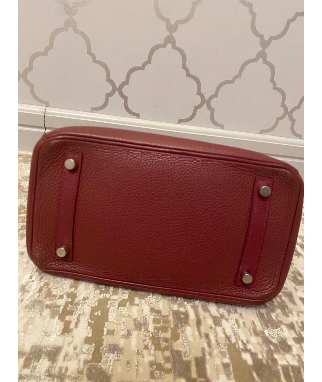 HERMES Красная кожаная сумка с короткими ручками, фото 4