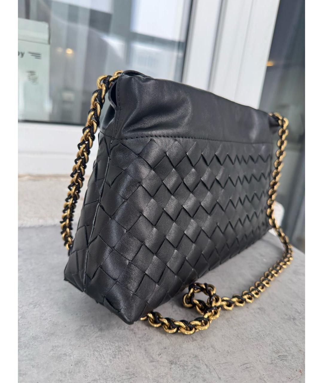 BOTTEGA VENETA Черная кожаная сумка через плечо, фото 2