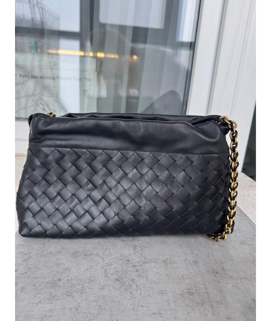 BOTTEGA VENETA Черная кожаная сумка через плечо, фото 3