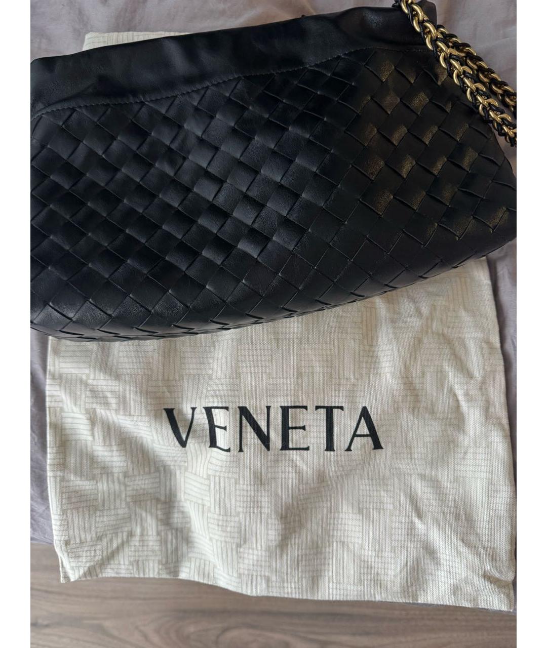 BOTTEGA VENETA Черная кожаная сумка через плечо, фото 5