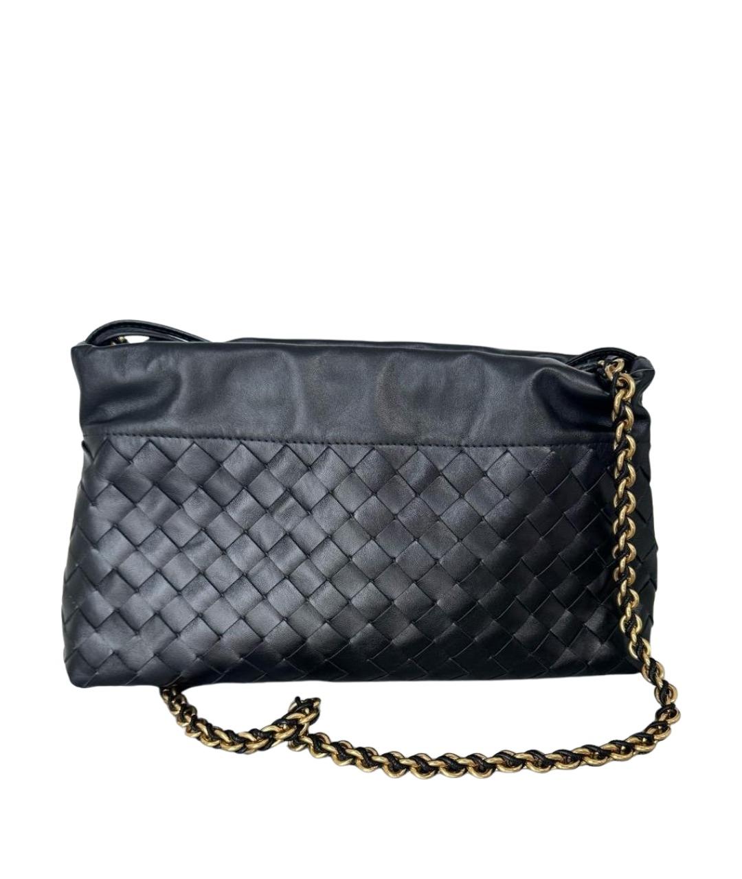 BOTTEGA VENETA Черная кожаная сумка через плечо, фото 1