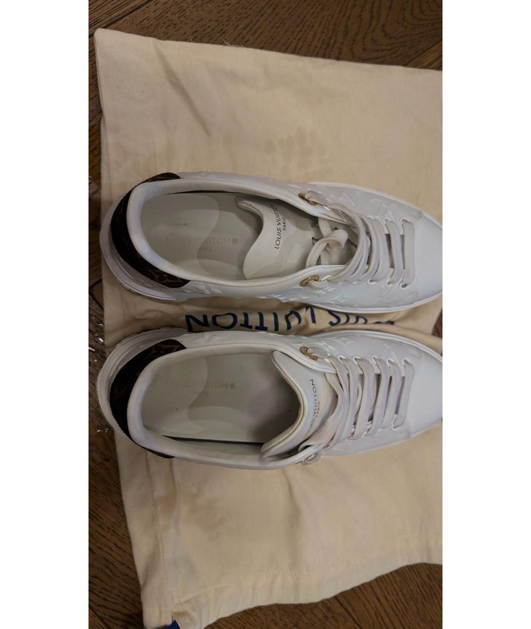 LOUIS VUITTON Белые кожаные кеды, фото 4
