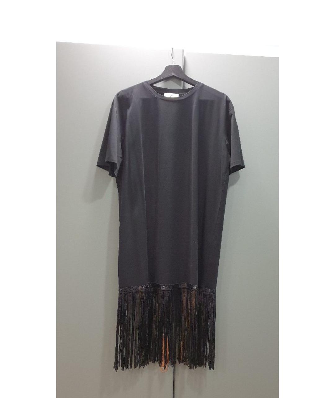 TWIN-SET Черное хлопковое повседневное платье, фото 6