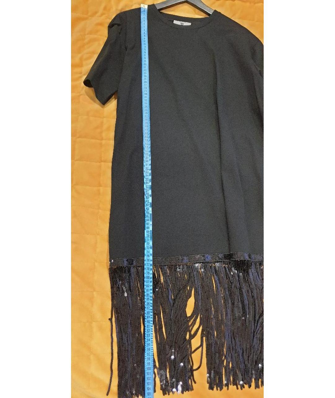 TWIN-SET Черное хлопковое повседневное платье, фото 5