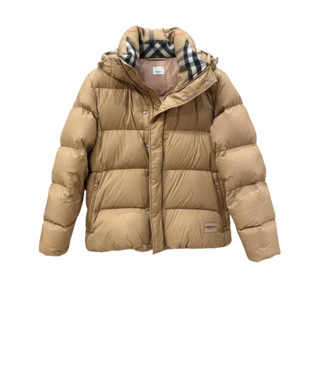 BURBERRY Бежевый полиэстеровый пуховик, фото 1