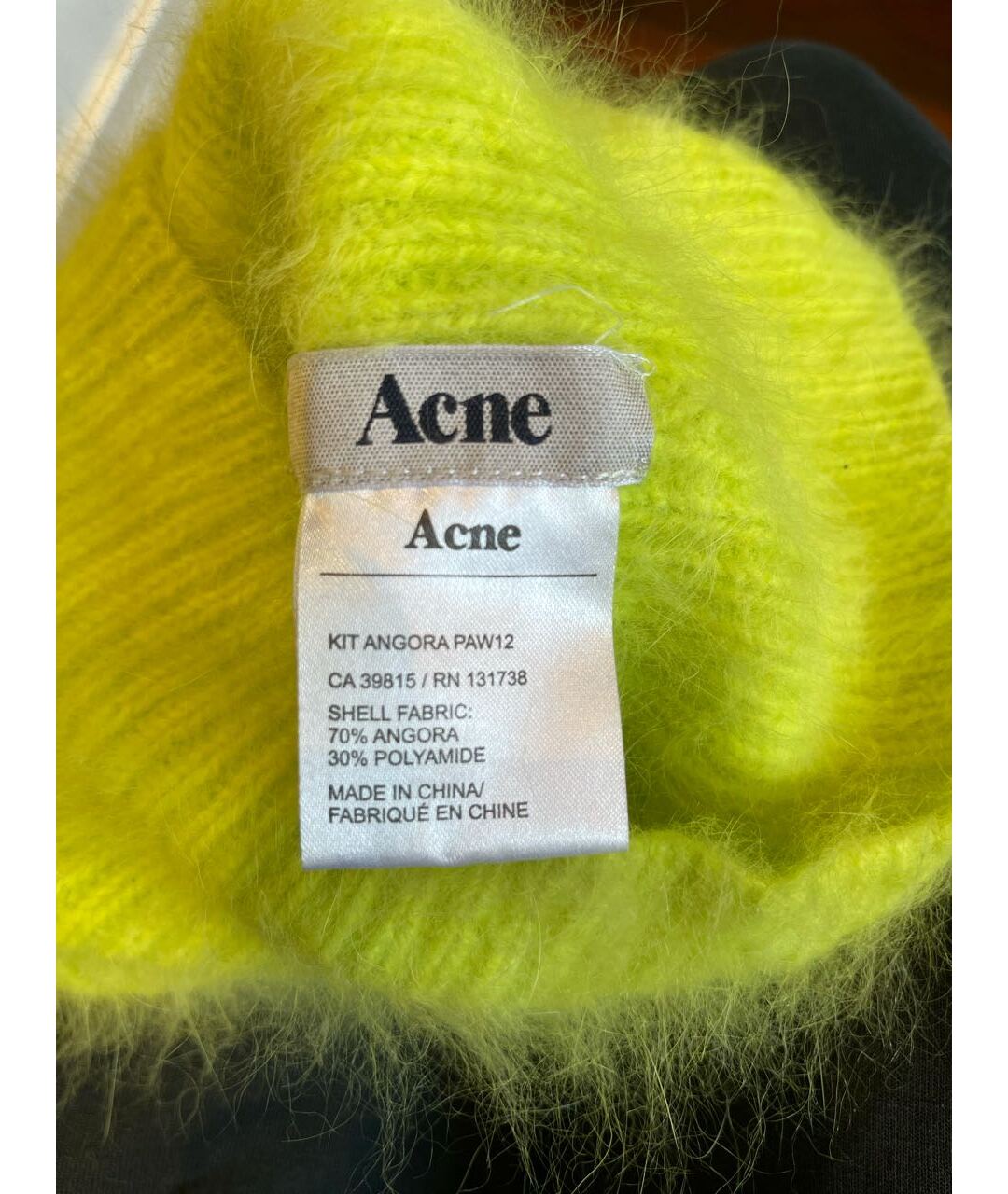 ACNE STUDIOS Салатовая шапка, фото 2