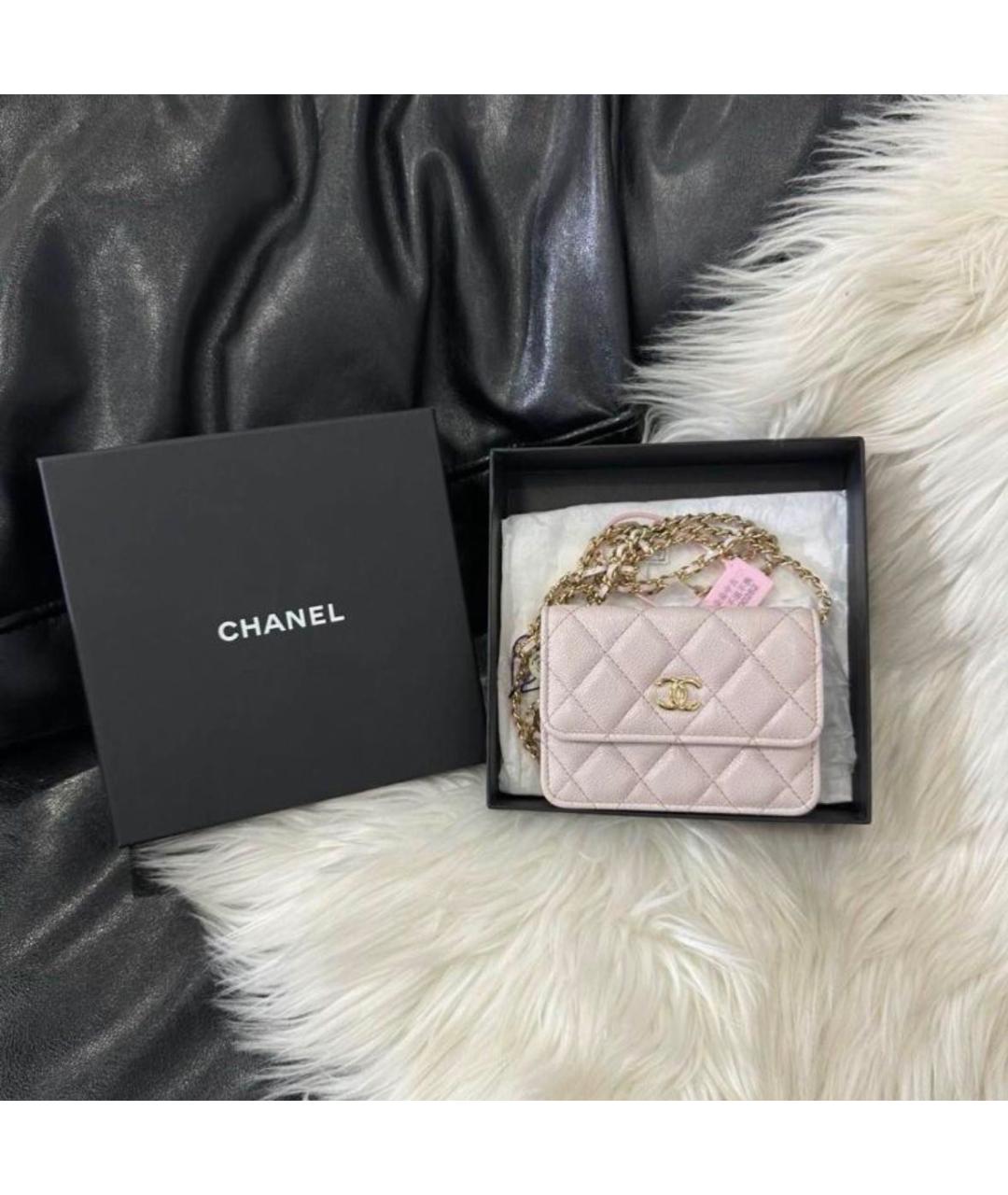 CHANEL Розовая кожаная сумка через плечо, фото 2