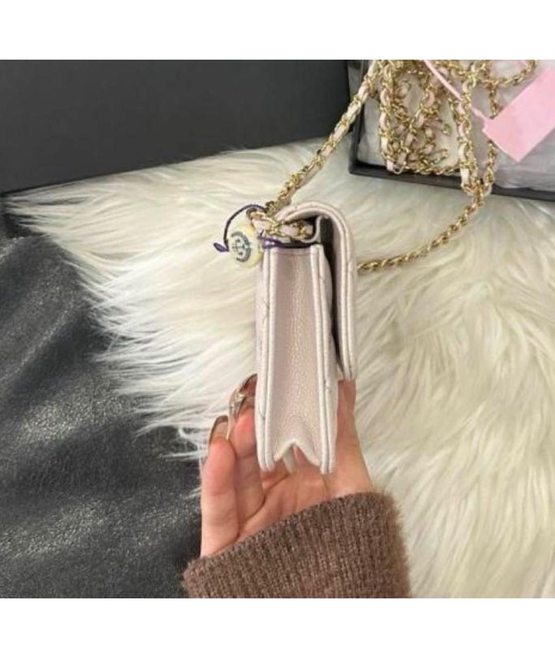 CHANEL Розовая кожаная сумка через плечо, фото 4